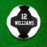 Custom Name Number Personalised Soccer Ball<br><div class="desc">Personalised name and team number soccer ball gift. Designed by Thisisnotme©</div>