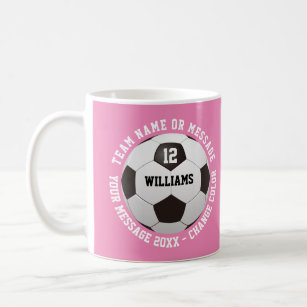 Custom Name Number Team Name Soccer Ball Coffee Mug