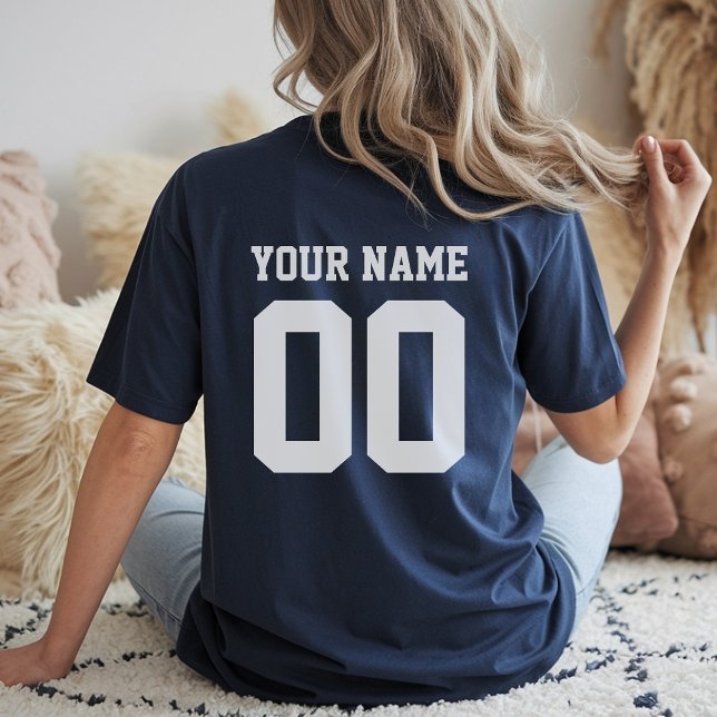 Custom Name Number Women's Football T-Shirt (Creator Uploaded)