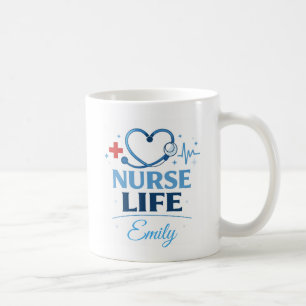 Custom Name Nurse Life Coffee Mug Gift