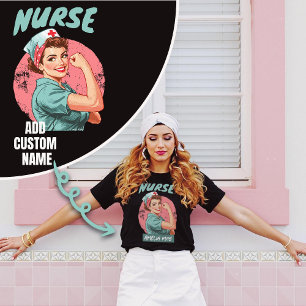 Custom Name Nurse Vintage Personalised Retro Gift T-Shirt