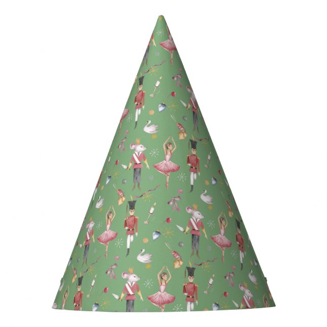 Custom name Nutcracker Ballet Ballerina Christmas Party Hat (Front)