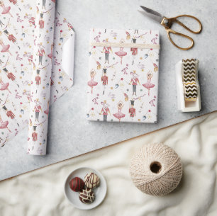 Custom name Nutcracker Ballet Ballerina Christmas Wrapping Paper