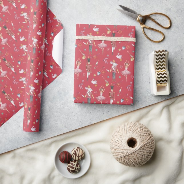 Custom name Nutcracker Ballet Ballerina Christmas Wrapping Paper (Crafts)