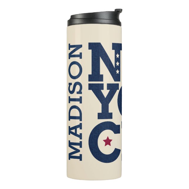 Custom name NYC Typography tumbler (Rotated Left)