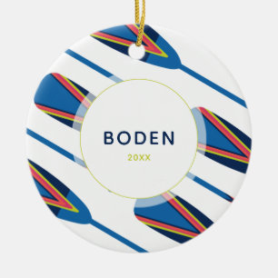 Custom Name Oars Modern Christmas Ceramic Tree Decoration
