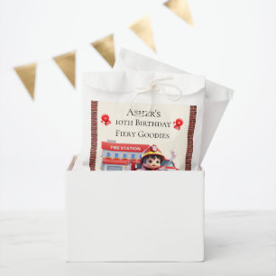 Custom Name & Occasion Cute 3D Boy Firefighter Favour Bags