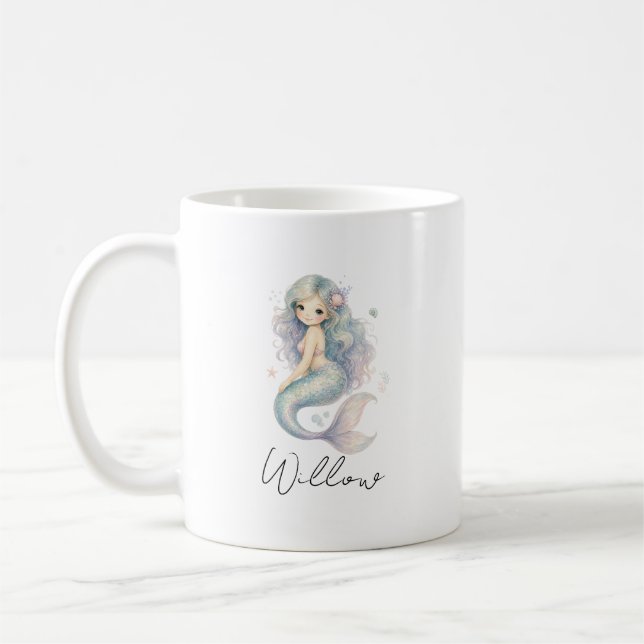 Custom Name Ocean Mermaid Mug (Left)