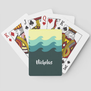 Custom name ocean waves playing cards