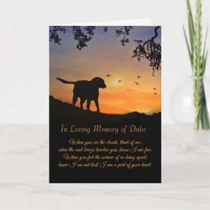 Custom Name of Dog Sympathy Card, Loss of Dog Card