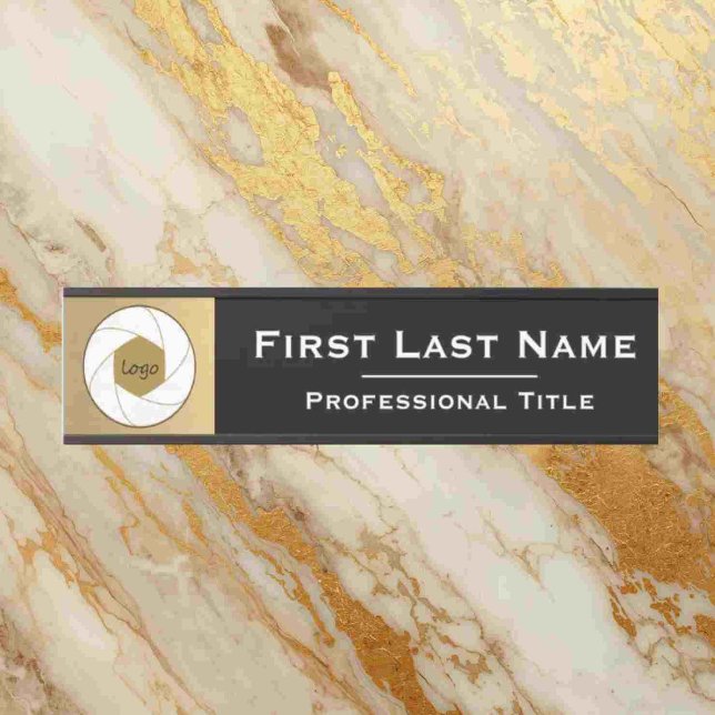 Custom Name | Office Door Sign Black & Gold (Creator Uploaded)
