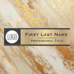 Custom Name Office Door Sign Black & Gold