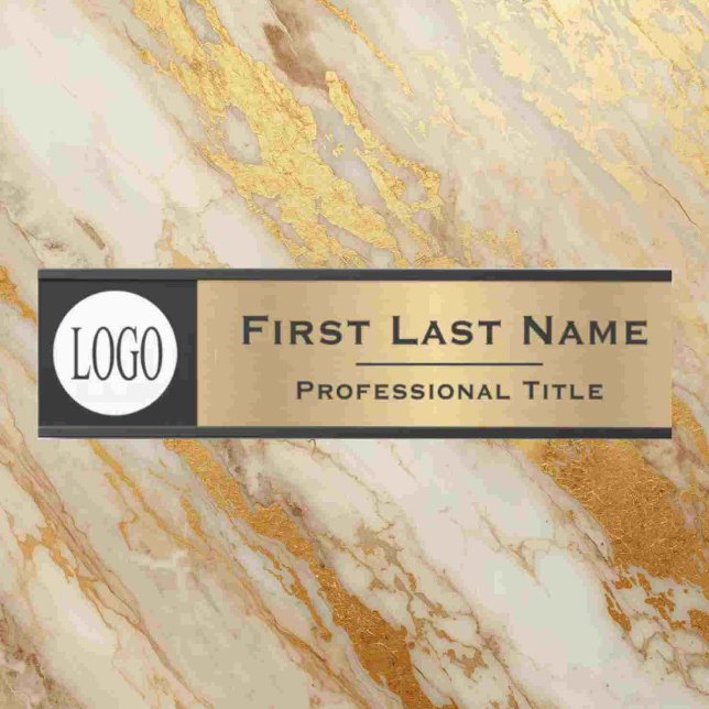 Custom Name | Office Door Sign Black & Gold (Creator Uploaded)