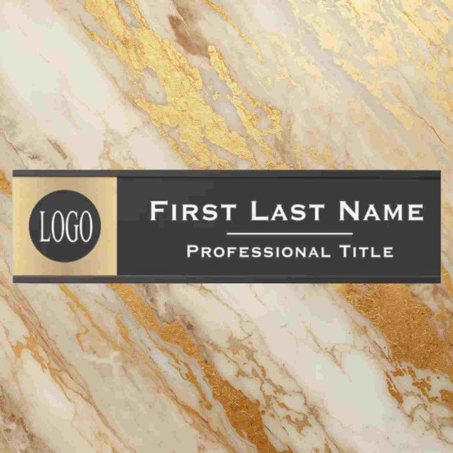 Custom Name | Office Door Sign Black & Gold (Creator Uploaded)