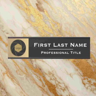 Custom Name   Office Door Sign Black & Gold