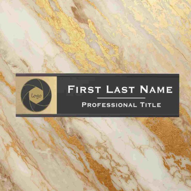 Custom Name | Office Door Sign Black & Gold (Creator Uploaded)