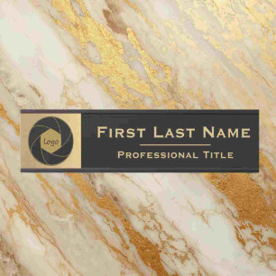 Custom Name Office Door Sign Black & Gold