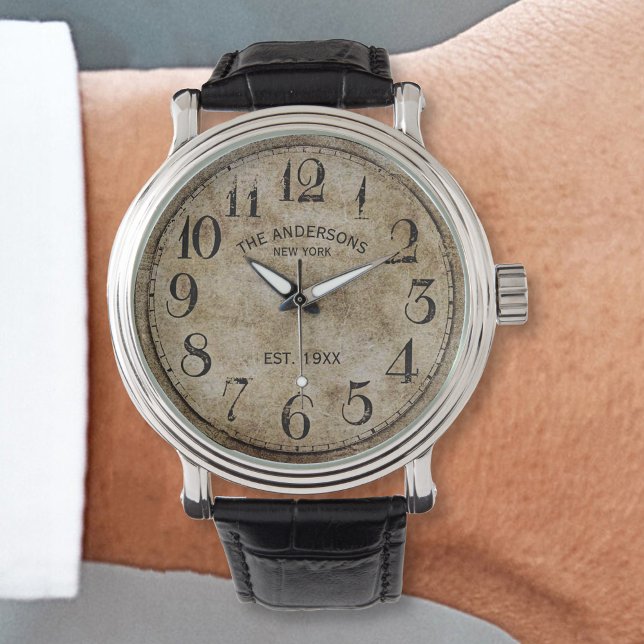 Custom Name Old Retro Vintage Distressed Classic Watch (Creator Uploaded)