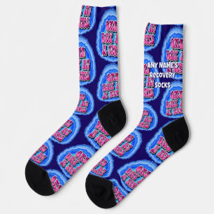 CUSTOM NAME One Day At A Time Geode 12 Step Slogan Socks
