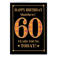 Custom Name or Relation 60th Birthday Tartan Card