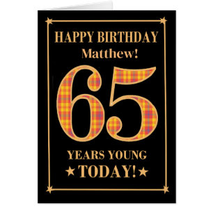 Custom Name or Relation 65th Birthday Tartan Card