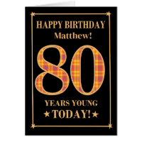 Custom Name or Relation 80th Birthday Tartan Card