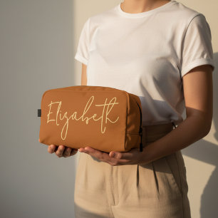 Custom Name Orange Makeup Bag for Girls & Grandma