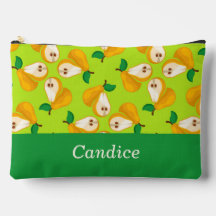 Custom name orange pears on green