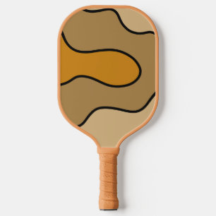 Custom Name Orange Tan Black Design Pickleball Paddle