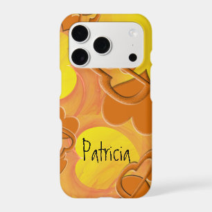 Custom Name Orange Yellow Hearts Artwork