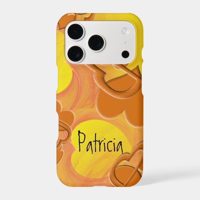 Custom Name Orange Yellow Hearts Artwork (Back)