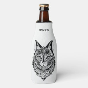 Custom Name Ornamental Cat Bottle Cooler