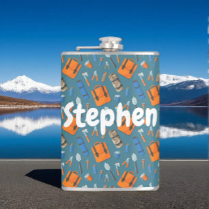 Custom Name Outdoor Gear Pattern Vinyl Hip Flask