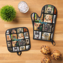 Custom Name Oven Glove With Dogs