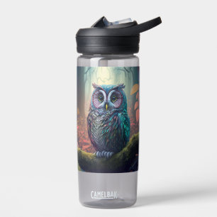 Custom Name Owl Forest Water Bottle