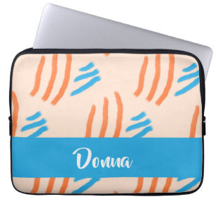 Custom name paint strokes patterned laptop sleeve