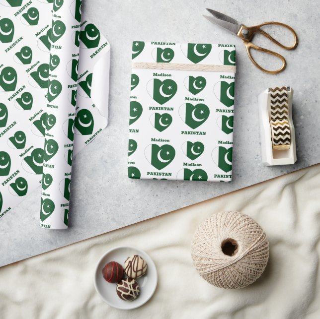 Custom Name Pakistan Wrapping Paper (Crafts)