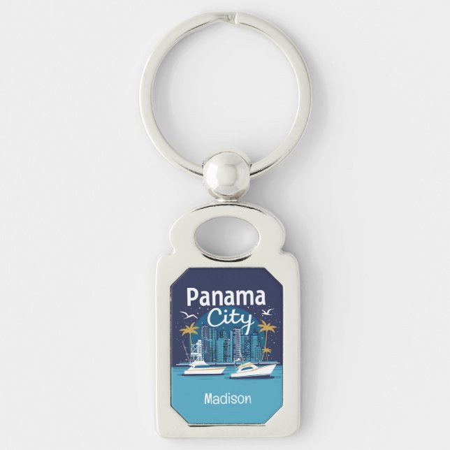 Custom Name Panama City Key Ring (Front)