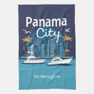 Custom Name Panama City Tea Towel