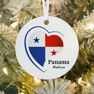 Custom Name Panama Love Metal Tree Decoration