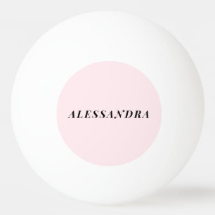 Custom Name Pastel Pink Black Minimalist Stylish Ping Pong Ball