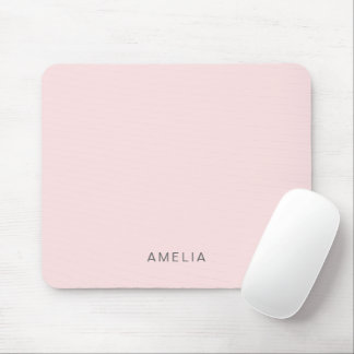 Custom Name Pastel Pink Mouse Pad