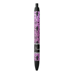 Custom name pastel purple glitter ballerinas black ink pen