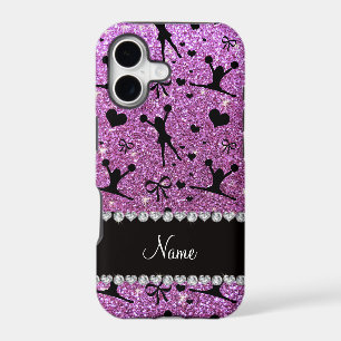 Custom name pastel purple glitter cheerleading