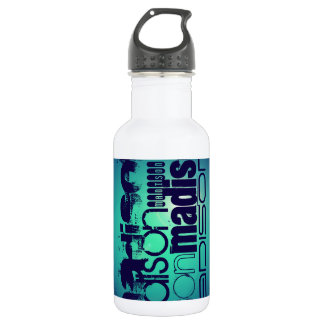 Custom Name Pattern on Aqua Blue Background 532 Ml Water Bottle