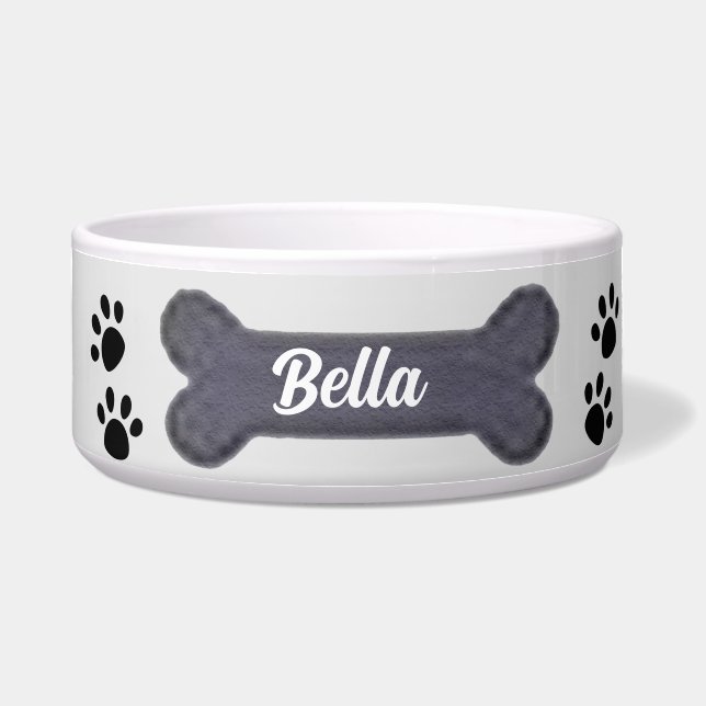 Custom Name Paw Print, Dog Bone | Dog & Cat Food (Front)