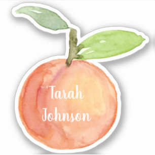 Custom Name Peach Sticker