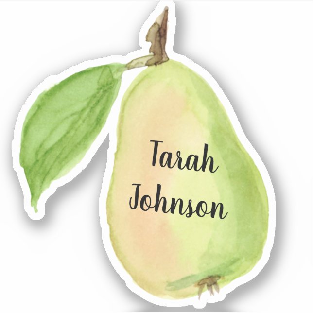 Custom Name Pear Fruit Sticker (Front)