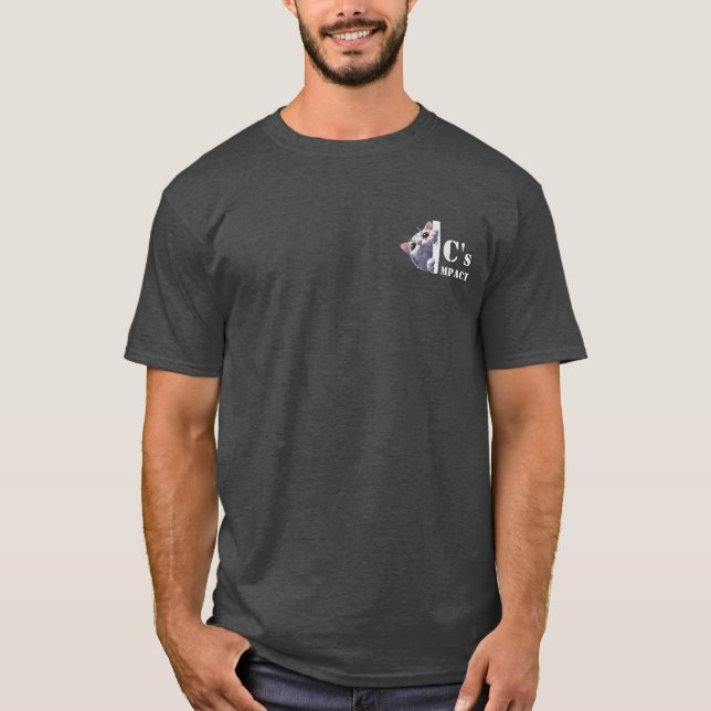 Custom Name Peeking Cat Pocketsize C's Impact   T-Shirt (Front)