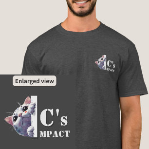 Custom Name Peeking Cat Pocketsize C's Impact T-Shirt